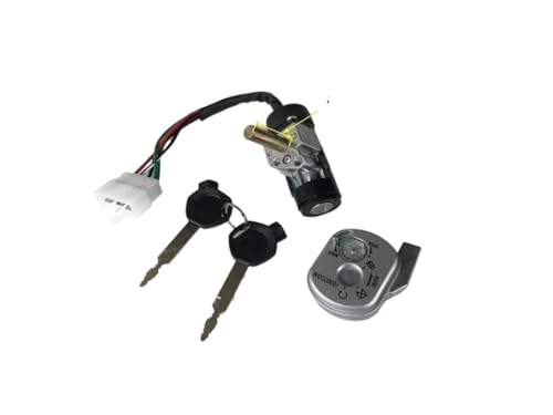 Zündschalter-Schloss-Set, 19 mm, 30 mm, 5-adrig, kompatibel mit SDH125 WH100 KSBWH GY6125CC Scooter-Ersatzteilen(MULTI) von CEESuEB