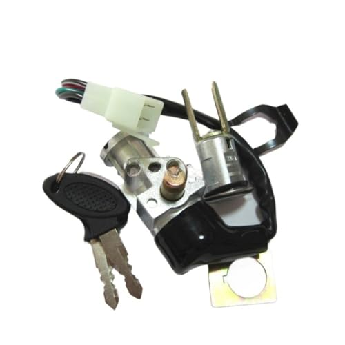 Zündschloss-Schloss-Set, kompatibel mit DY100 100CC Roller-Motorrad, inklusive elektrischem Türschloss, 4-adrig Zündschloss-Schloss-Set, kompatibel mit DY100 100CC Roller-Motorrad, inklusive elektrischem Türschloss, 4-adrig von CEESuEB