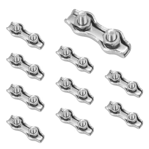 CEEYSEE 10 Stück Drahtseilklemme 304 Edelstahl M2 Kabelklemme Duplex Klemme Drahtseilklemme Drahtseil Seilklemme für Wäscheleine Drahtseil Stahlseil (D/M2/GSJ) von CEEYSEE