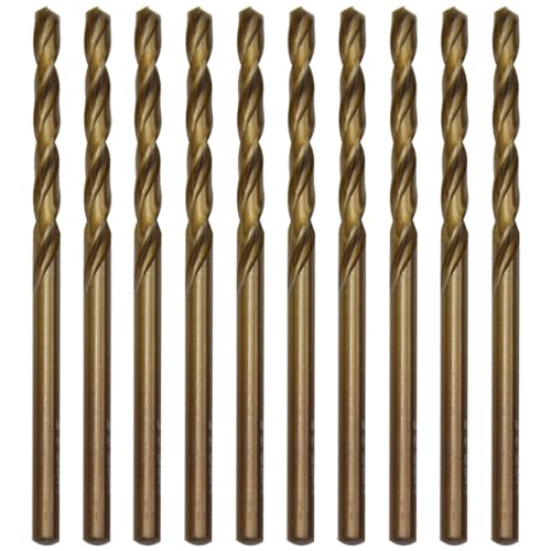 CEEYSEE 10 Stücke 3.5mm HSS Cobalt Bohrer Set M35 Metallbohrer Spiralbohrer Cobalt Drill Bit zum Bohren in Edelstahl, Metall, Gusseisen und harten Kunststoffen (3.5mm) von CEEYSEE