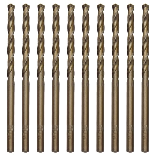 CEEYSEE 10 Stücke 3mm HSS Cobalt Bohrer Set M35 Metallbohrer Spiralbohrer Cobalt Drill Bit zum Bohren in Edelstahl, Metall, Gusseisen und harten Kunststoffen (3mm) von CEEYSEE