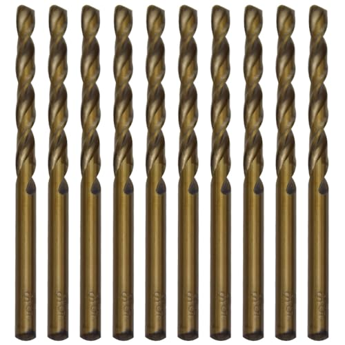CEEYSEE 10 Stücke 4.5mm HSS Cobalt Bohrer Set M35 Metallbohrer Spiralbohrer Cobalt Drill Bit zum Bohren in Edelstahl, Metall, Gusseisen und harten Kunststoffen (4.5mm) von CEEYSEE