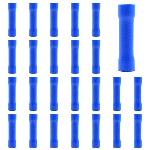 CEEYSEE 100Pcs Kabelverbinder Butt-Kabelverbinder Stoßverbinder Quetschverbinder - Isolierte PVC Quetschverbinder - für 1.5-2.5 mm² Kabel (Blau/DPTL) von CEEYSEE