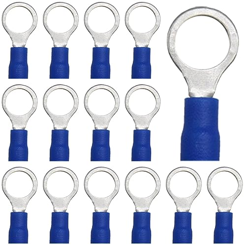 CEEYSEE 100x Kabelverbinder 1.5-2.5mm² Loch-Ø M8 Ringkabelschuhe Abzweigverbinder - Für Elektrische Crimpkabelschuhe Kable Teillisoliert PVC Kabel-Verbinder(Blau/DPRL8) von CEEYSEE