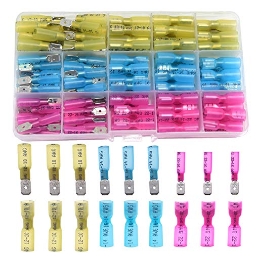 CEEYSEE 120 Stück Schrumpfschlauch-Stecker, Flachstecker, schnell isoliert, Spleißdrahtverbinder-Set (RSZ) von CEEYSEE