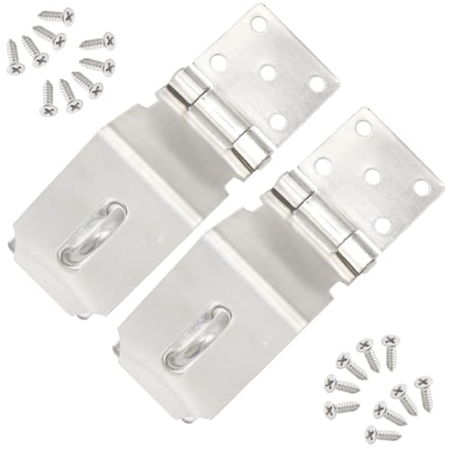 CEEYSEE 2 Stück Scharniere 4 Zoll überfalle 304 Edelstahl Türscharniere 90Grad Riegel für Vorhängeschlos Türriegel 90 grad Heavy Duty Sicherheits mit Schrauben Türschloss für Schränke,Tore (MK-90) von CEEYSEE