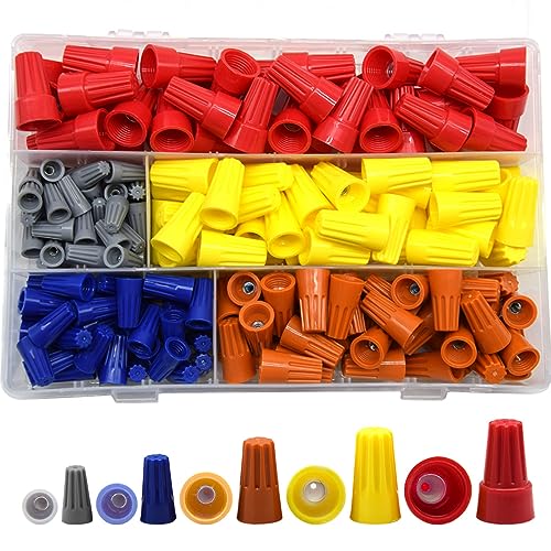 CEEYSEE 200x Elektrische Drahtverbinder Schraubklemmen Mit Feder Eingefügte Muttern Caps Einfach Zu Drehendes Verbindungs Assortment Set (DLXM) von CEEYSEE