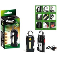 Cegasa - professionelle Survival-Taschenlampe cob+1 led bis zu 400lm -- bis zu 1,5h - Akku 300mah usb-c -- Farbe schwarz von CEGASA