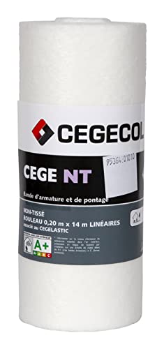 CEGECOL Sika CEGE NT, Bewehrungsrolle für die Behandlung von einzigartigen Punkten, Versiegelung unter Fliesen in Verbindung mit CARROSEC 2, CEGELASTIC, Rolle mit 14 m x 20 cm, Weiß von CEGECOL