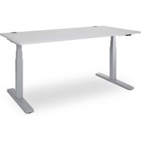 CEHA elektrisch höhenverstellbarer Schreibtisch, kratzfeste Oberfläche, HxBxT 610-1.250 x 1.600 x 800 mm, grau/weiß von CEHA