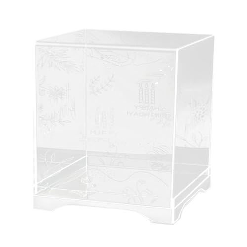 CEHJZQRPL Acryl-Präsentationsständer, Buffet-Riser, Kuchen-Präsentationsbox, Servierplatte, Dessertpaket, Backwaren, Geschenk-Präsentation, Acryl-Kuchenplatte mit Kuppel(20x20x23CM) von CEHJZQRPL