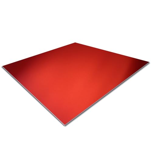 CEHJZQRPL Aluminiumblechplatte, rot eloxierte Aluminium-Flachplatten, Aluminiumrohling, graviert, 1,0 mm, 100 x 100 mm(Red) von CEHJZQRPL