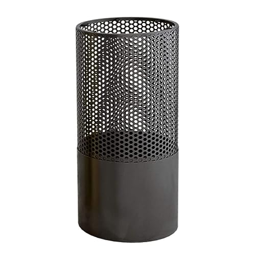CEHJZQRPL Ausgehöhlter Schirmhalter aus Metall mit Haken, Schirmständer, moderner runder Schirmständer for den Flur im Außenbereich(Black,50cm) von CEHJZQRPL