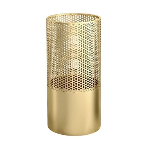 CEHJZQRPL Ausgehöhlter Schirmhalter aus Metall mit Haken, moderner runder Schirmständer for den Flur im Außenbereich(Gold,58cm) von CEHJZQRPL