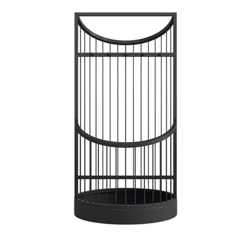 CEHJZQRPL Doppelschichtiger Regenschirm-Organizer, robuster Regenschirm-Organizer for den Eingang, Metall, großer Kapazität, Regenschirm-Eimer(Black,30 * 58cm/11.8 * 22.8in) von CEHJZQRPL