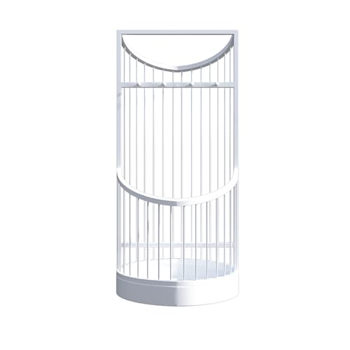 CEHJZQRPL Doppelschichtiger Regenschirm-Organizer, robuster Regenschirm-Organizer for den Eingang, Metall, großer Kapazität, Regenschirm-Eimer(White,25 * 55cm/9.8 * 21.7in) von CEHJZQRPL