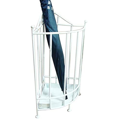CEHJZQRPL Eck-Schirmständer aus Metall, Schirmhalter for kleine Räume, Schirmständer for die Eingangsdekoration mit Abtropfschale(White) von CEHJZQRPL