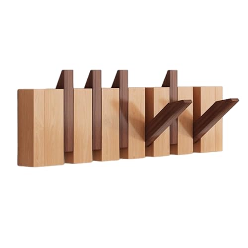 CEHJZQRPL Garderobenständer Wandhalterung,Holzgarderobe,Klaviertastengarderobe,Flip Down Wandhakenleiste(Mix,6 Hooks) von CEHJZQRPL