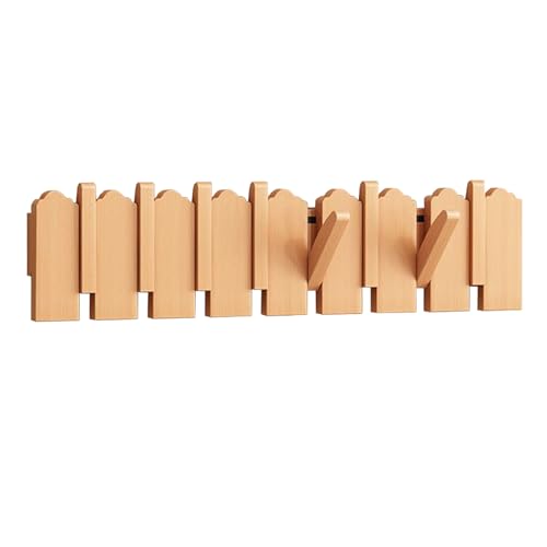 CEHJZQRPL Garderobenständer Wandhalterung,Holzgarderobe,Klaviertastengarderobe,Wandhakenleiste for Herunterklappen,Buche,Wolkenform(Beech,8 Hooks) von CEHJZQRPL