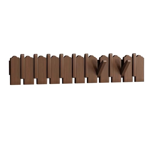 CEHJZQRPL Garderobenständer Wandhalterung,Holzgarderobe,Klaviertastengarderobe,Wandhakenleiste for Herunterklappen,Buche,Wolkenform(Walnut,10 Hooks) von CEHJZQRPL