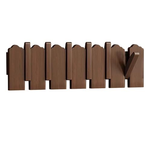 CEHJZQRPL Garderobenständer Wandhalterung,Holzgarderobe,Klaviertastengarderobe,Wandhakenleiste for Herunterklappen,Buche,Wolkenform(Walnut,6 Hooks) von CEHJZQRPL