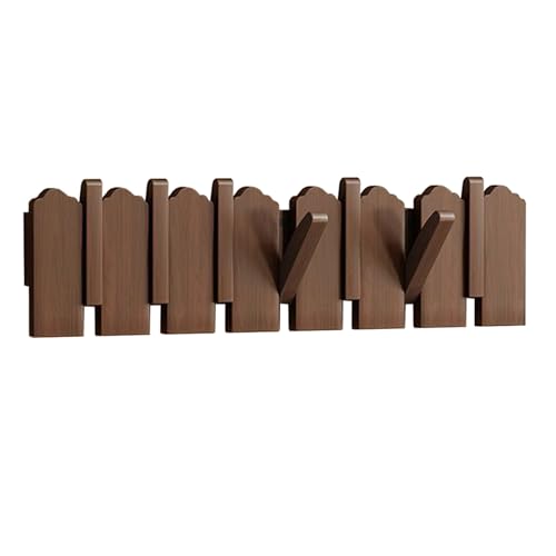 CEHJZQRPL Garderobenständer Wandhalterung,Holzgarderobe,Klaviertastengarderobe,Wandhakenleiste for Herunterklappen,Buche,Wolkenform(Walnut,7 Hooks) von CEHJZQRPL