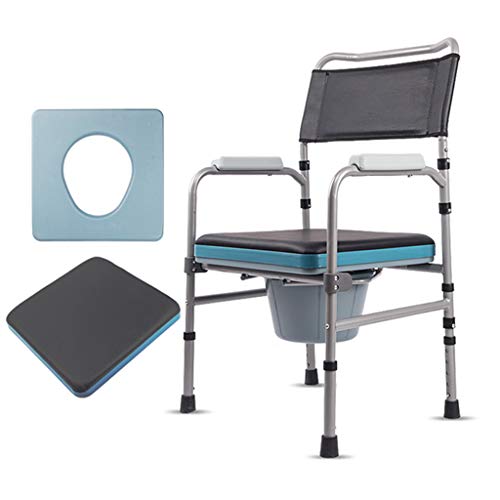 CEHJZQRPL Höhenverstellbarer Nachttoilettenstuhl - Robuster Nachttoilettenstuhl mit Sicherheitsrahmenschienen, max. 150 kg(A) von CEHJZQRPL