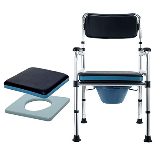 CEHJZQRPL Klappbarer Nachttisch-Toilettenstuhl mit gepolsterter Sitzfläche, medizinischer höhenverstellbarer Dusch-Toilettenstuhl, max. 180 kg von CEHJZQRPL