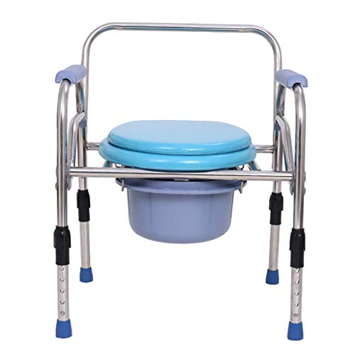CEHJZQRPL Klappbarer Toilettenstuhl | Nachttisch-Toilettenstuhl mit Armlehnen, Badezimmer-Sicherheitsrahmen, max. 150 kg von CEHJZQRPL
