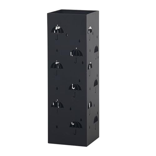 CEHJZQRPL Kommerzieller Schirmständer aus Metall for den Flur, Eingang, quadratischer Schirmständer aus Metall for den Innenbereich mit großer Kapazität(Black) von CEHJZQRPL