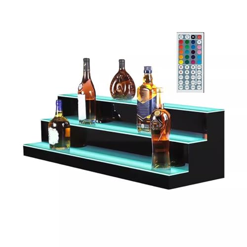 CEHJZQRPL LED beleuchtetes Regal für Spirituosenflaschen, Beleuchtetes Flaschendisplayregal Barregale for Schnapsflaschen mit Fernbedienung Beleuchtetes Home-Bar-Regal von CEHJZQRPL