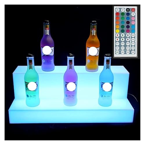 CEHJZQRPL LED beleuchtetes Regal für Spirituosenflaschen, Flaschendisplayregale Beleuchtung Weinflaschenhalter Licht Weinflaschenhalter Ständer mit RF-Fernbedienung for die Hausbar(60 * 21 * 17cm) von CEHJZQRPL