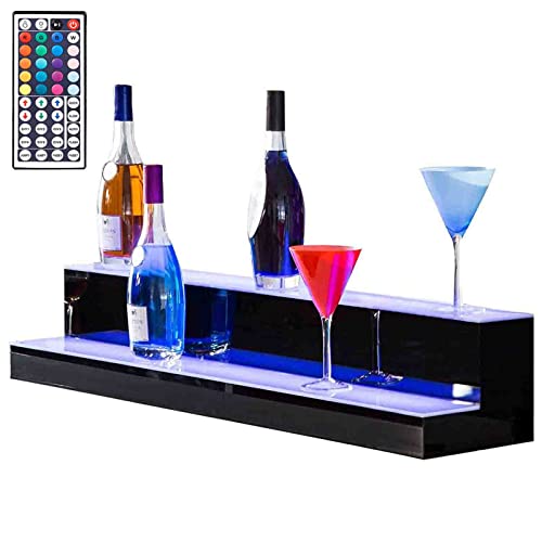 CEHJZQRPL LED beleuchtetes Regal für Spirituosenflaschen, for Spirituosen for die Heim-/Gewerbebar, beleuchtete Flaschendisplay-Getränkeregale aus Acryl mit Fernbedienung(39.4 * 8.3 * 6.7inch) von CEHJZQRPL