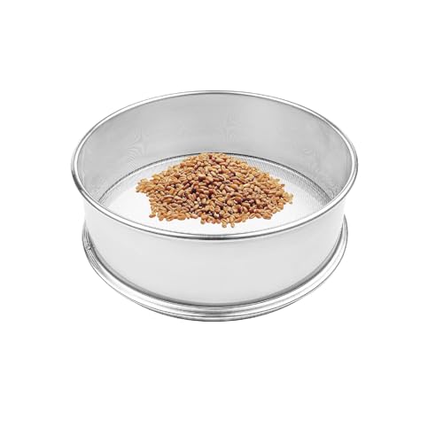 CEHJZQRPL Mehlsieb Metall, Prüfsieb Feinsieb Rund Silber for Backpulver, Kakaopulver, Getreide, Bohnen, Ø 20 cm(Mesh Sizes 0.23mm) von CEHJZQRPL