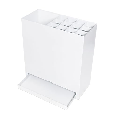 CEHJZQRPL Moderner Schirmhalter aus Metall mit großer Kapazität, freistehender Schirmhalter aus Metall mit Abnehmbarer Tropfschale(White,45 * 20 * 48cm/17.8 * 7.9 * 19in) von CEHJZQRPL