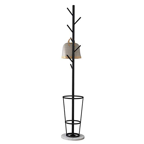 CEHJZQRPL Multifunktionaler Schirmständer mit Haken, Schirmständer aus Metall, platzsparende Dekoration for Zuhause und Büro(Black+White) von CEHJZQRPL