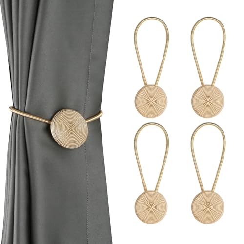 CEHJZQRPL Quasten-Vorhanghalter Magnetische Vorhang-Raffhalter, Elegante Vorhanghalter for Vorhänge, Fensterbehandlungshalter for den Außenbereich(OneColor,4 Pack) von CEHJZQRPL