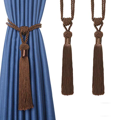 CEHJZQRPL Quasten-Vorhanghalter Vorhang Raffhalter Handgewebte Seil Krawatten Home Dekorative Quasten Holdbacks(Dark Coffee,2pcs) von CEHJZQRPL