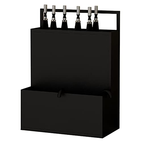 CEHJZQRPL Rechteckiger Schirmständer aus Metall, 2-stufiger Schirmhalter mit Griff, Aufbewahrungseimer for den Innenbereich(Black,48x27x67cm) von CEHJZQRPL