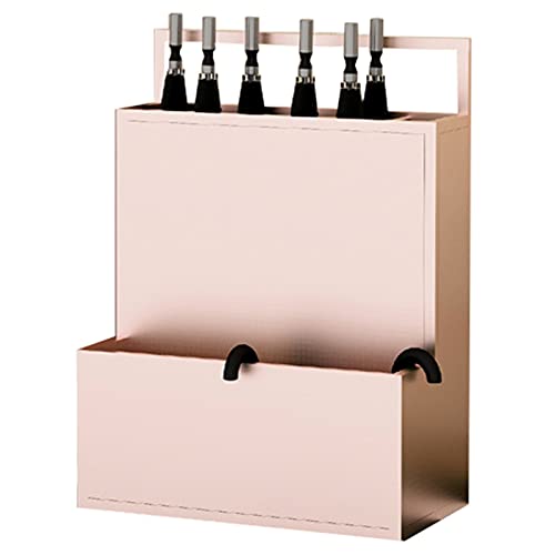 CEHJZQRPL Rechteckiger Schirmständer aus Metall, 2-stufiger Schirmhalter mit Griff, Aufbewahrungseimer for den Innenbereich(Rose Gold,38x26x60cm) von CEHJZQRPL