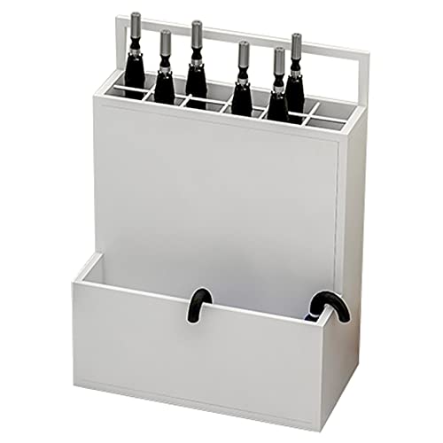 CEHJZQRPL Rechteckiger Schirmständer aus Metall, 2-stufiger Schirmhalter mit Griff, Aufbewahrungseimer for den Innenbereich(White,38x26x60cm) von CEHJZQRPL