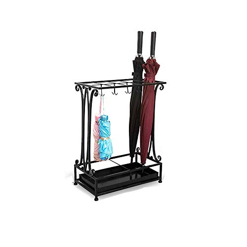 CEHJZQRPL Schirmständer, Schmiedeeisen-Regal for Regenschirme, for den Eingangsbereich der Lobby, Regenschirm-Wasserschale mit Haken, Schirmständer CEHJZQRPL Schirmständer, Schmiedeeisen-Regal for Regenschirme, for den Eingangsbereich der Lobby, Regenschirm-Wasserschale mit Haken, Schirmständer von CEHJZQRPL