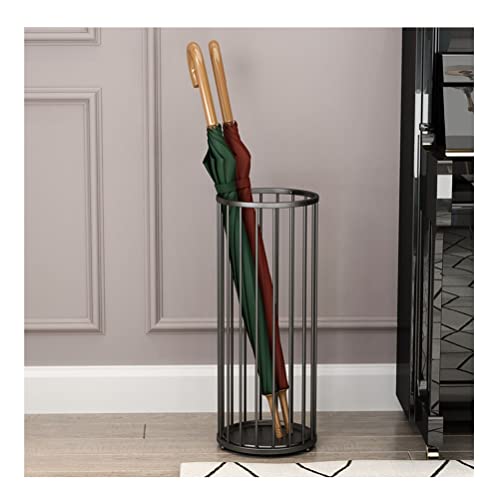 CEHJZQRPL Schirmständer, moderner Schirmhalter aus Eisen, Schirm-Organizer for den Flur im Innenbereich mit 4 Haken und Abtropfschale(Black) von CEHJZQRPL