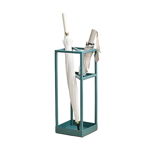 CEHJZQRPL Schirmständer aus Metall, quadratischer Schirmständer mit Abtropfschale, hohles Design, freistehender Schirmständer(Green) von CEHJZQRPL