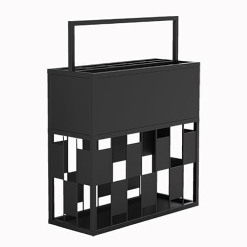 CEHJZQRPL Schirmständer aus Metall mit großer Kapazität, quadratischer Schirmständer, Schirmständer for Hotels und Gewerbe(Black) von CEHJZQRPL