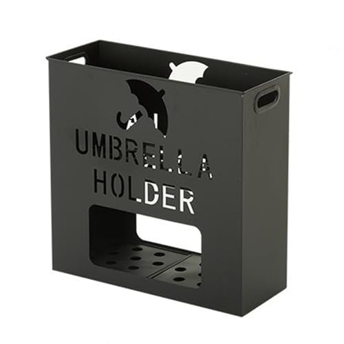 CEHJZQRPL Schirmständer aus Metall mit großer Kapazität for Unternehmen, kommerzieller Schirmständer mit Griffdesign, quadratischer Schirmständer(Black,36 * 41 * 13cm/14 * 16 * 5in) von CEHJZQRPL