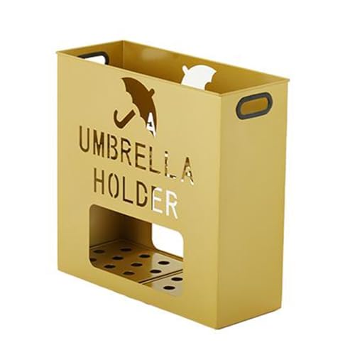 CEHJZQRPL Schirmständer aus Metall mit großer Kapazität for Unternehmen, kommerzieller Schirmständer mit Griffdesign, quadratischer Schirmständer(Gold,50 * 20 * 50cm/20 * 8 * 20in) von CEHJZQRPL