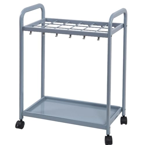 CEHJZQRPL Schirmständer aus Metall mit großer Kapazität for den Flureingang, gewerblicher Hochleistungs-Metallrahmen mit Fußpolsterrädern an der Unterseite(53.5 * 28 * 70cm/21 * 11 * 27.6in) von CEHJZQRPL