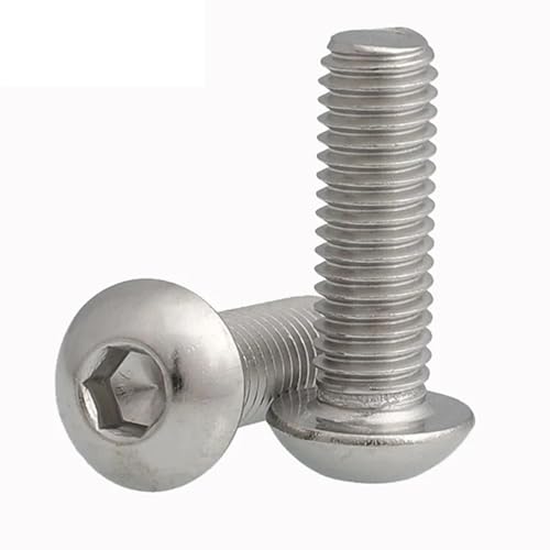 CEHJZQRPL Schlossschrauben 304 Edelstahl Innensechskantschrauben Flachkopfschrauben M2 M2.5 M3 M4 M5(M2.5-3mm(50PCS)) von CEHJZQRPL