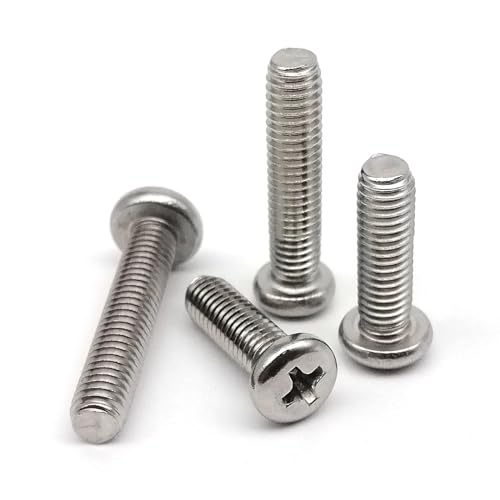 CEHJZQRPL Schlossschrauben 304 Edelstahl Kreuzschlitzschrauben mit Linsenkopf M1 M1.2 M1.4 M1.6 M2 M2.5 M3 M3.5 M4 M5 M6 M8(M1.4 50pcs,6mm) von CEHJZQRPL